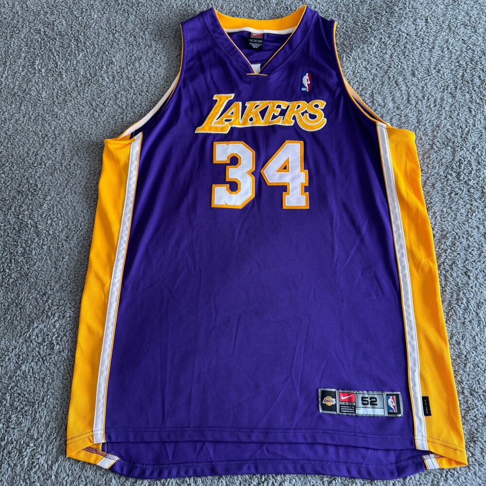 100% Authentic Shaquille O'Neal Nike Y2K NBA Los Angeles Lakers Jersey 52 Purple
